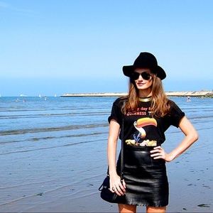 American apparel leather mini pencil skirt